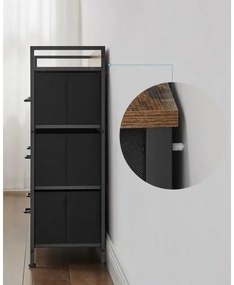 Cassettiera KIRA con cassetti, marrone/nero