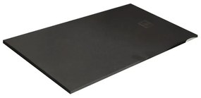 Piatto doccia in resina Strato nero L 90 x L 80 x H 2.5 cm opaco effetto pietra