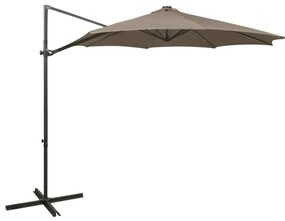 Ombrellone A Sbalzo Con Palo E Luci A Led Tortora 300 Cm /