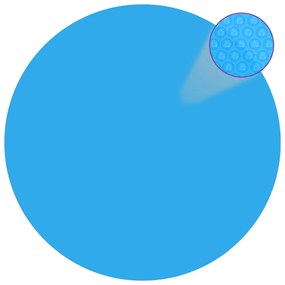 Pellicola Galleggiante Solare PE Rotonda 455 cm per Piscina Blu