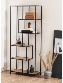 Libreria in rovere nero/naturale 77x185 cm Seaford - Actona