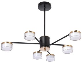 Lampadario a sospensione con supporto rigido LED 6xLED/6W/230V 3000-6500K diametro 59 cm oro/nero