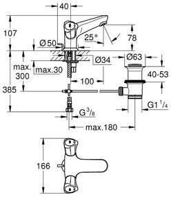 GROHE 21390001 - Miscelatore lavabo COSTA L DN 15, cromo lucido