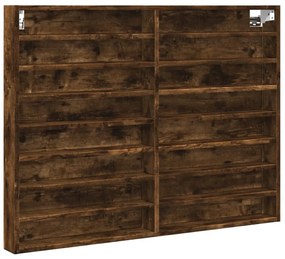 Armadietto vetrina rovere fumo 100x8,5x75 cm legno multistrato