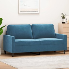 Divano A 2 Posti Blu 140 Cm İn Velluto /