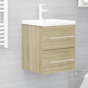Mobile Con Lavabo Integrato Rovere Sonoma İn Legno Multistrato /
