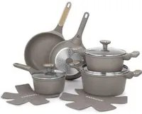 Batteria pentole antiaderente 10 pezzi Taupe