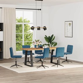 Sedie Da Pranzo 6 Pz Blu İn Velluto /