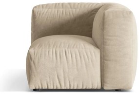 Parte divano componibile beige (con composizione variabile) con rivestimento in velluto Martina – Micadoni