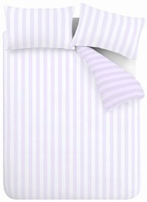 Set copripiumino e federa bianco e lavanda per letto singolo 135x200 cm Stripe Tease – Sassy B
