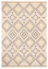 Tappeto Sarawi losanghe orientale in cotone beige/arancio/ grigio, L 190 x L 130 cm