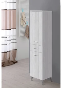 Colonna Portasciugamani a Terra 154 Cm Due Ante Un Cassetto Feridras "Stella" Grigio