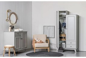 Armadio per bambini grigio chiaro in legno di pino 98x190 cm Lily - WOOOD