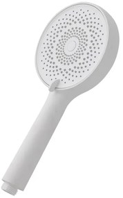 Doccetta tonda moderna 26cm bianco opaco a tre getti in ABS anticalcare Hidra