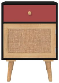 Comodini 2 pz Neri 40x30x55 cm in Legno Multistrato