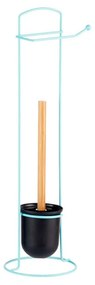 Portarotolo di Carta Igienica Azzurro Metallo Bambù 17 x 57 x 16,5 cm (6 Unità)