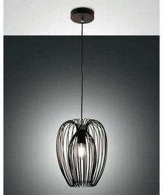 Lampadario Moderno Camp nero paralume nero E27 LA MIA LUCE