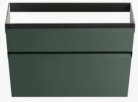 Mobile da bagno sospeso sotto lavabo Fusion L 79.5 x H 60 x P 45.5 cm verde opaco, 2 cassetti