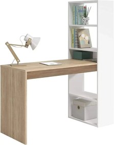 Scrivania con libreria duplo bianco rovere