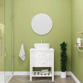 Kamalu - Mobile bagno a terra 60 cm stile classico bianco opaco | LAC-THALASSA-60