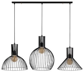 Lampadario nero con paralume in metallo Fellini – Opviq lights