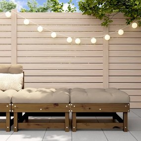 Poggiapiedi Giardino Con Cuscini 2pz Legno Massello Pino Ambra /