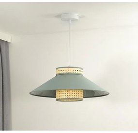 Duolla - Lampadario a sospensione con filo RIO RATTAN 1xE27/15W/230V diametro 45 cm verde/rattan