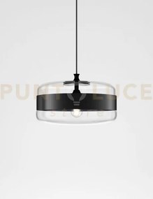 Futura sospensione g cristallo nero montatura nero opaco 1 luce att...