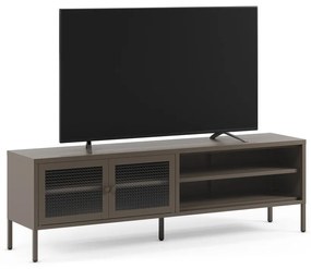 Mobile TV grigio in metallo 160x50x35 cm Layna – Marckeric