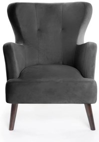 Poltrona in velluto grigio scuro Noemye - Bonami Essentials