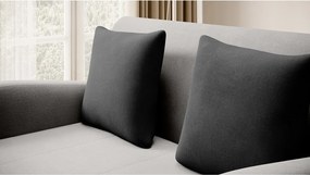 Divano grigio chiaro/color antracite allungabile e rivestimento in velluto 130 cm Ario – ELTAP