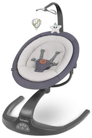 Lionelo - Altalena per bambini RINA con melodia, 4xAA, grigio cemento + telecomando