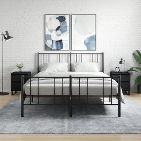 Comodini 2pz Neri 40x35x50 Cm İn Legno Multistrato /