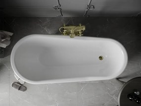 Mexen Retro vasca da bagno freestanding 170 x 75 cm, bianca, gambe dorate - 53251707500-50