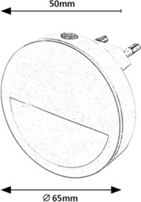 Rabalux 2283 - Lampada notturna LED con sensore PUMPKIN LED/0,5W/230V diametro 65 mm