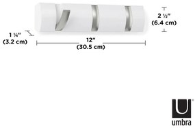 Appendiabiti da parete bianco in legno di pioppo Flip - Umbra
