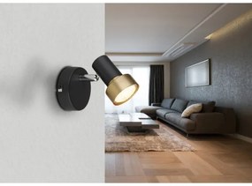 Globo 57917-1G - Faretto da parete MASON 1xGU10/25W/230V nero/oro