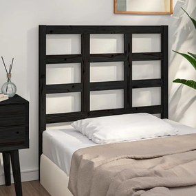 Testiera Per Letto Nera 95,5x4x100 Cm İn Legno Massello Di Pino /