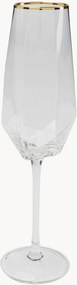 Set di 4 flute da champagne fatti a mano Diamond