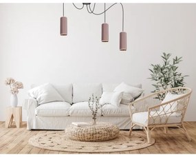 Lampadario a sospensione AVALO 3xE27/60W/230V rosa/rame