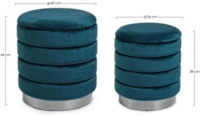 Set di 2 pouf DARINA colore blu