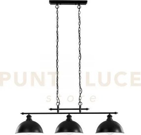 Lampadario a sospensione charleston in metallo nera 3 luci attacco ...