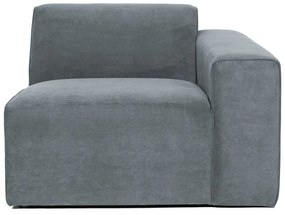 Divano componibile grigio (con penisola a destra) con rivestimento in velluto a coste Sting – Scandic