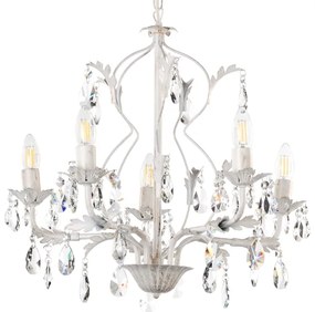 ONLI - Lampadario a sospensione con catena TERESA 5xE14/6W/230V bianco