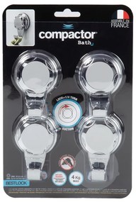 Ganci metallici autoportanti in argento in set di 4 pezzi Bestlock Bath - Compactor