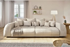 Divano color crema con rivestimento in velluto a coste 310 cm Vanessa – Ropez