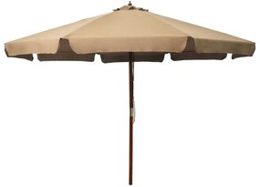 Ombrellone Da Esterni Con Palo İn Legno 330 Cm Grigio Talpa /