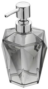 Dispenser Sapone Grigio Trasparente in Plastica ABS Diamante