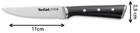 Tefal - Set da 4 coltelli da bistecca in acciaio inox ICE FORCE 11 cm cromo/nero