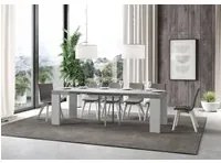 Tavolo da Pranzo Roxell 90x90 Allungabile fino a 246 cm in Nobilitato Colore: Cemento Bianco